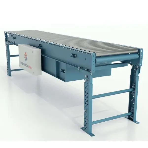Accumulation conveyors with base industrial zero pressure material handling system for controlled package flow and accumulation