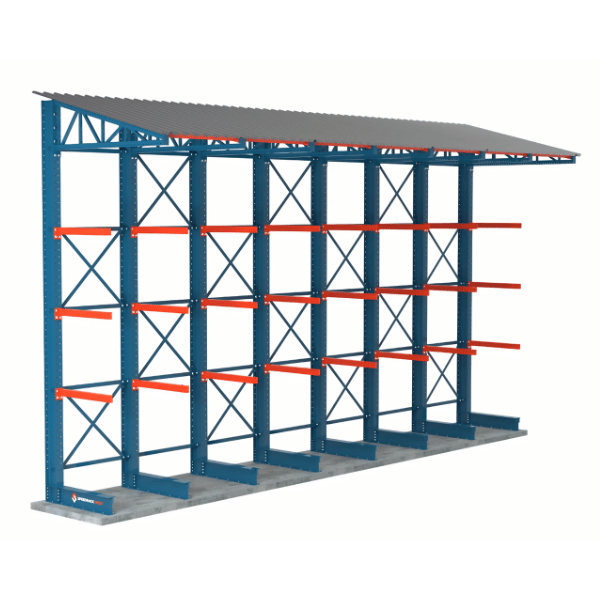 Outdoor Cantilever Rack with Roof Supports