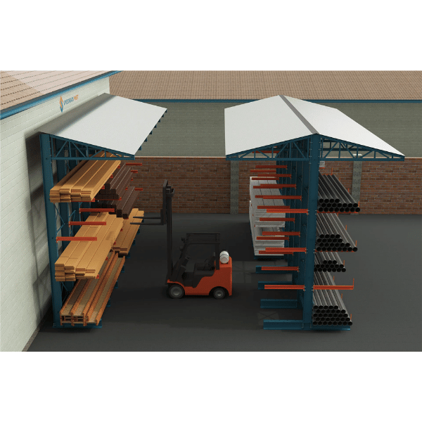 Outdoor Cantilever Rack with Roof Supports
