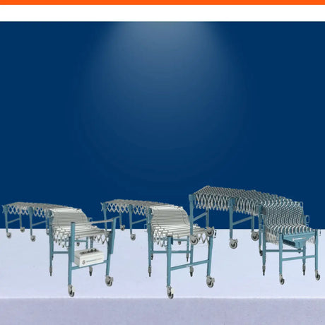 Flexible conveyor systems with expandable roller conveyors for warehouse package handling and logistics transport.