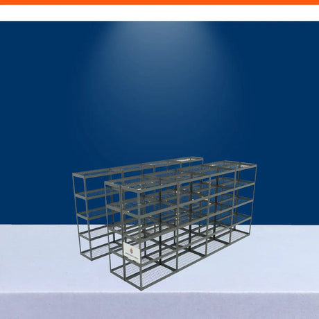 Steel shelving collection with industrial metal storage racks and multi-tier wire shelving systems.