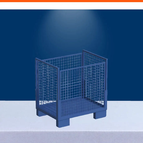 Steel stillage storage cage for warehouse material handling and secure industrial bulk storage solutions.