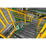 Catwalk mezzanine lifestyle view showing elevated industrial walkway and warehouse platform system in use
