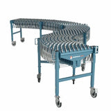 Flexible gravity conveyor front view portable roller conveyor material handling system
