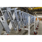 Flexible roller conveyor lifestyle image portable material handling conveyor system
