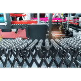 Flexible roller conveyor side view portable material handling conveyor system
