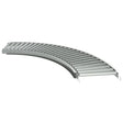 Galvanized gravity roller conveyor curved section front view industrial material handling system
