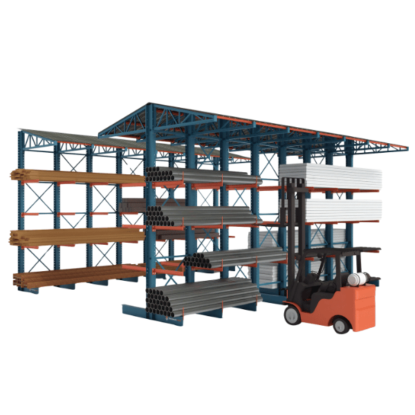 Outdoor Cantilever Rack with Roof Supports