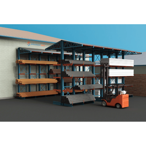Outdoor Cantilever Rack with Roof Supports