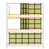 Pallet rack safety netting sliding style industrial warehouse fall protection system for pallet rack load containment and access control
