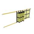 Pallet rack safety netting sliding style side view industrial warehouse fall protection system for pallet rack load containment and access control
