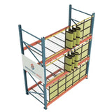 Pallet rack safety netting sliding style top view industrial warehouse fall protection system for pallet rack load containment and access control
