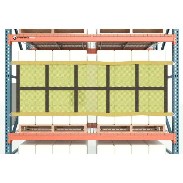 Pallet rack safety netting fixed style industrial warehouse fall protection system for pallet rack load containment and safety barriers

