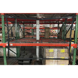 Pallet rack safety netting modular back view industrial warehouse fall protection system for pallet rack load containment and safety barriers
