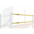 Pallet rack safety strap industrial securing system for warehouse pallet rack load stabilization and fall protection
