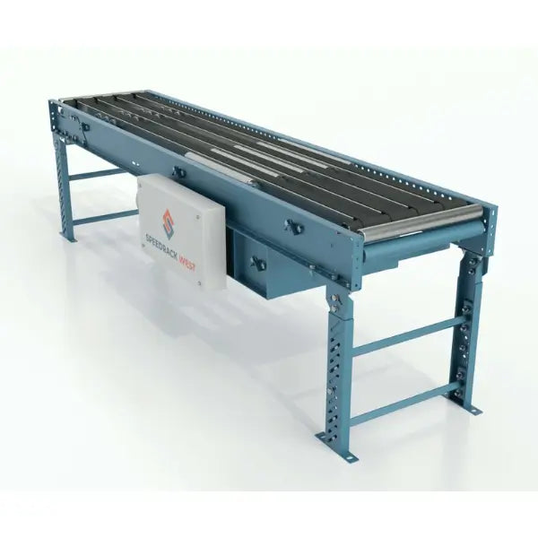 Sortation conveyors front view with base industrial automated material handling system for package sorting
