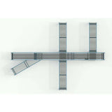 Sortation conveyors left upper view industrial automated material handling system for package sorting and distribution
