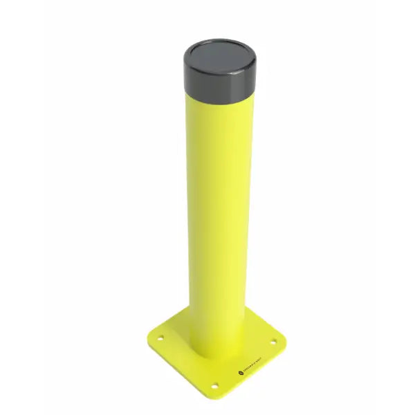 Steel pipe safety bollard posts industrial floor-mounted protection barriers for warehouse traffic and impact prevention
