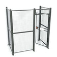 WireCrafters 840 wire mesh partition cage 5x8 back view showing secure modular industrial storage enclosure system
