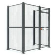 WireCrafters 840 wire mesh partition cage 5x8 front side view showing secure industrial storage enclosure system
