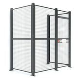WireCrafters 840 wire mesh partition cage 5x8 front side view showing secure industrial storage enclosure system
