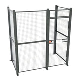 WireCrafters 840 wire mesh partition cage 5x8 front view showing secure modular industrial storage enclosure system
