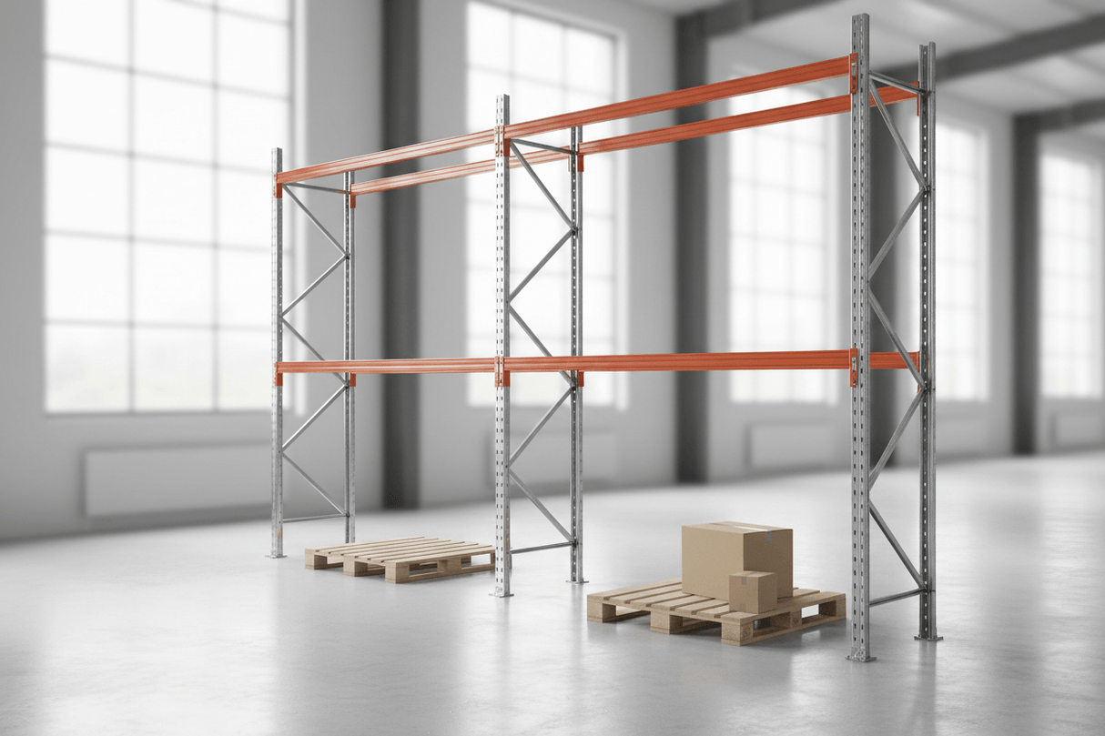 Pallet Racking Three Bay Package in modern warehouse setting